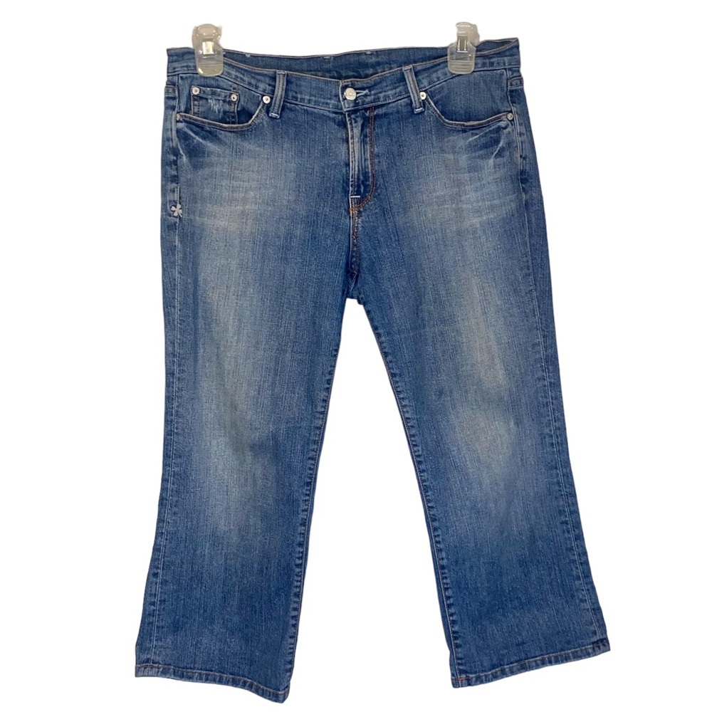 Lucky Brand Size 12 Cropped Capri Light Wash Straight Leg Jeans